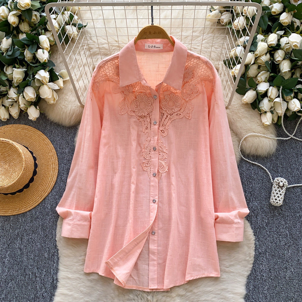 Besticktes Shirt im französischen Stil | LuxeStyle