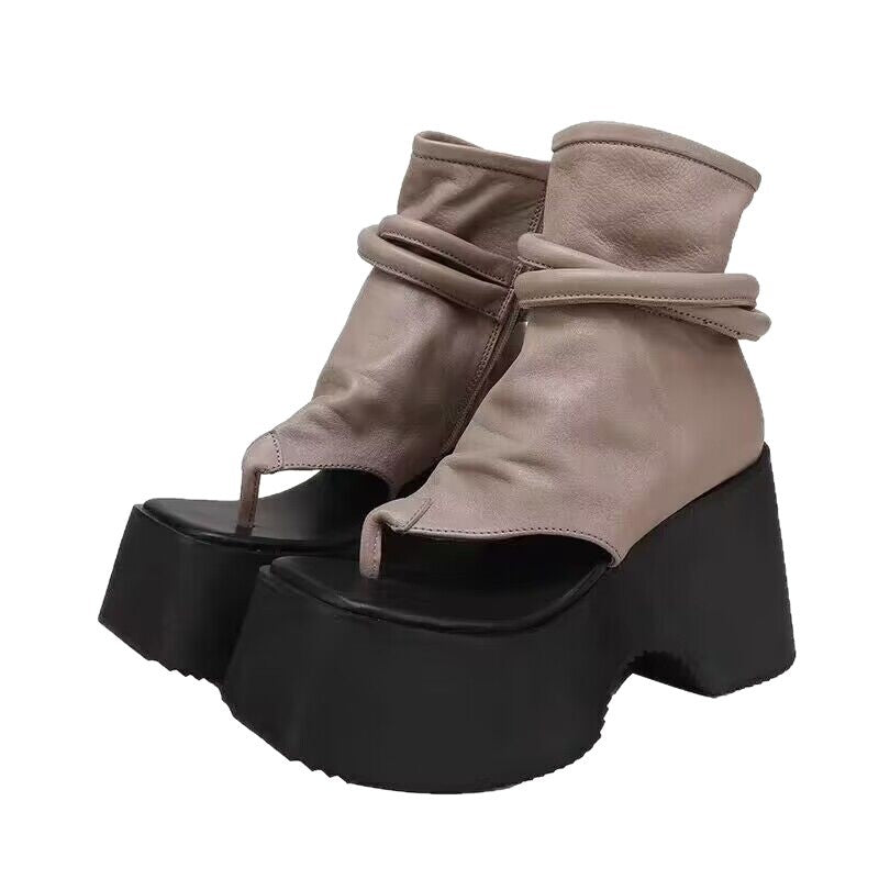 Vintage-Flip-Flop-Stiefel mit breitem Absatz – Bild 4 | LuxeStyle