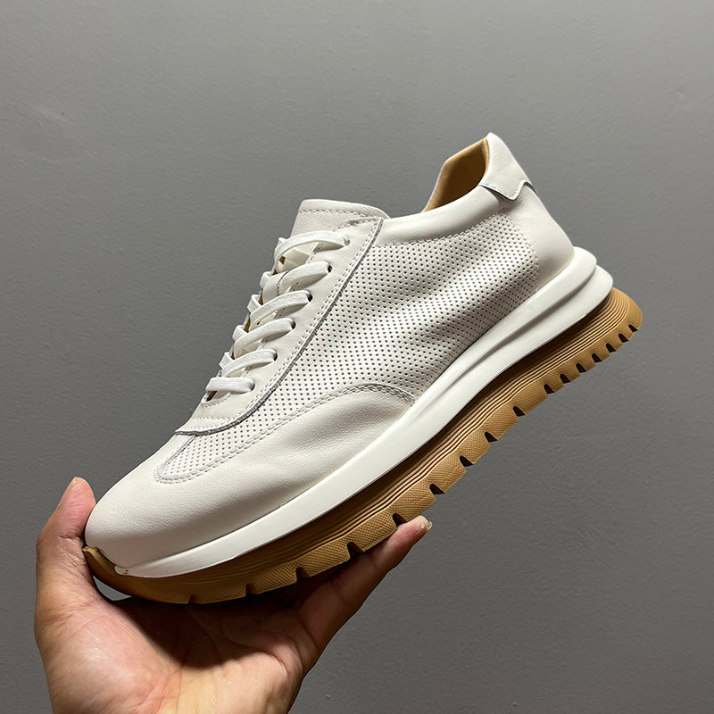 Atmungsaktive Leder-Sneaker mit Plateau für Herren – Bild 6 | LuxeStyle