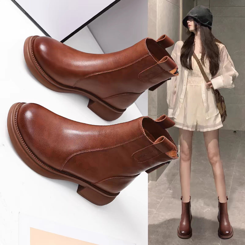 Gefütterte Ankle Boots mit Reissverschluss