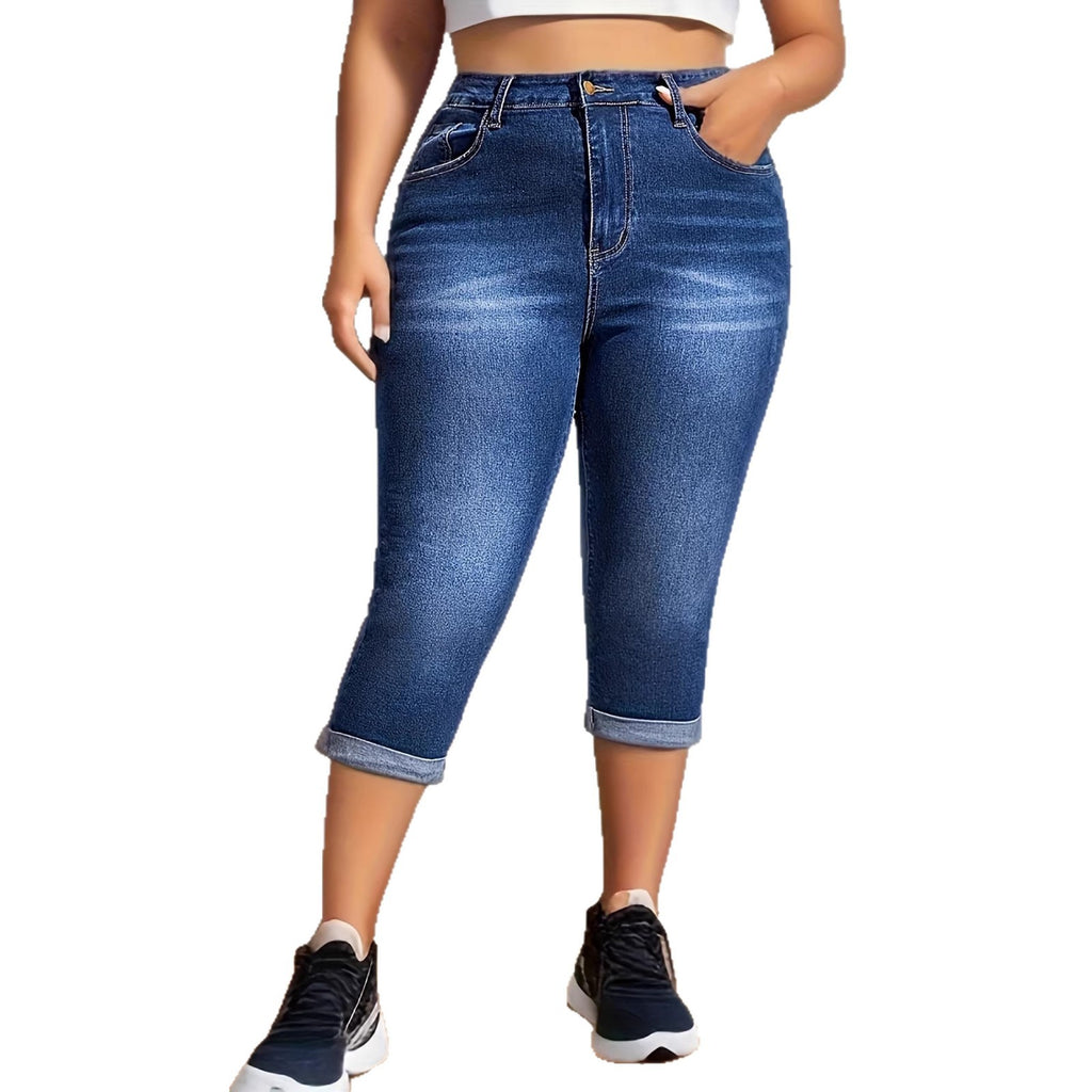 Cropped Jeans mit hoher Dehnbarkeit