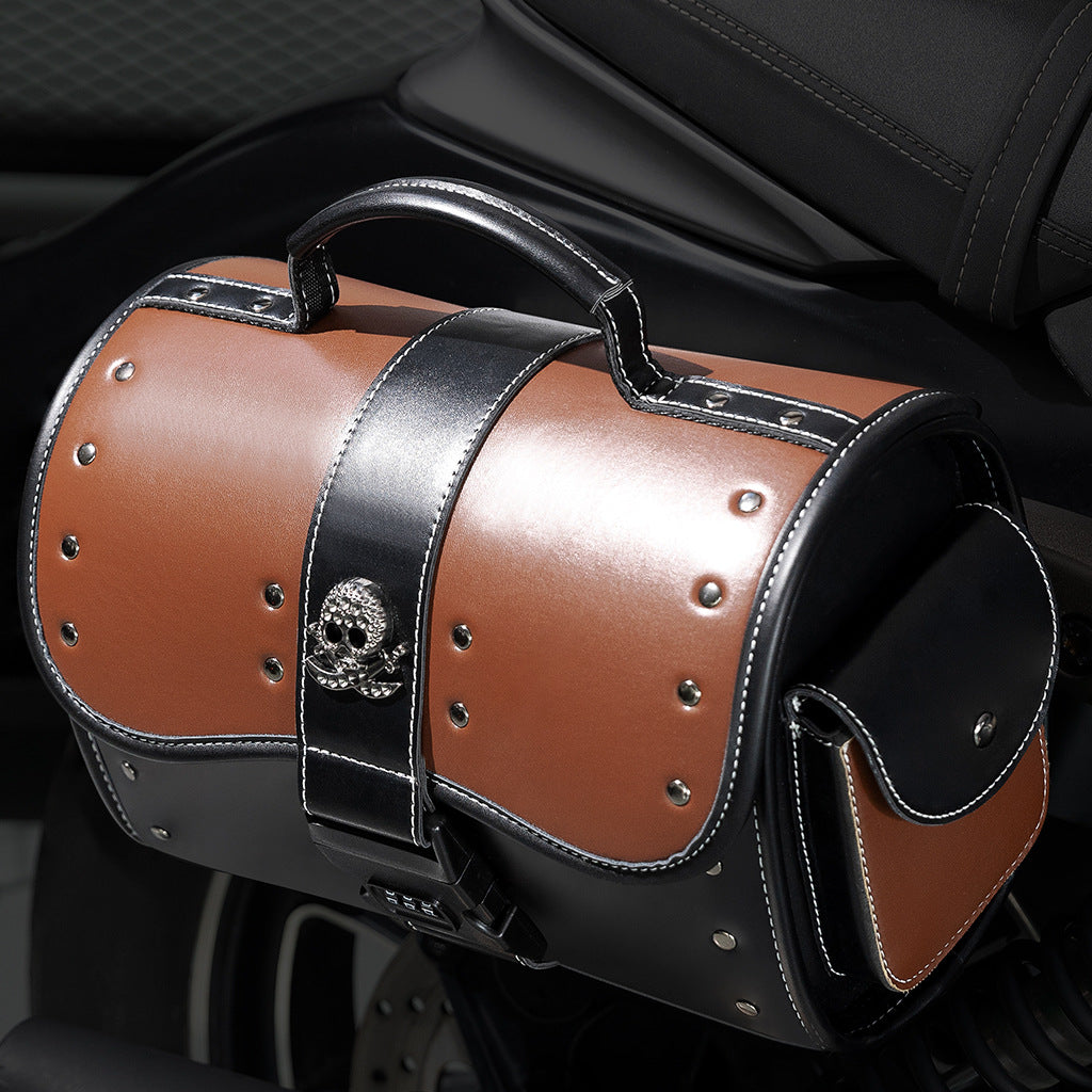 PU Leder Patchwork Motorradschultertasche – Bild 3 | LuxeStyle