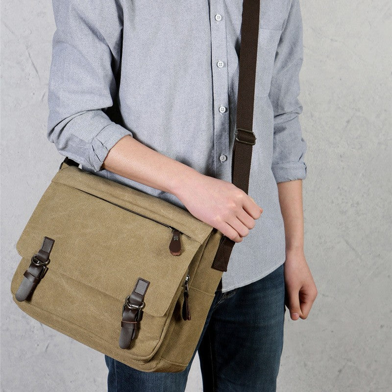 Canvas-Ledertasche für Herren