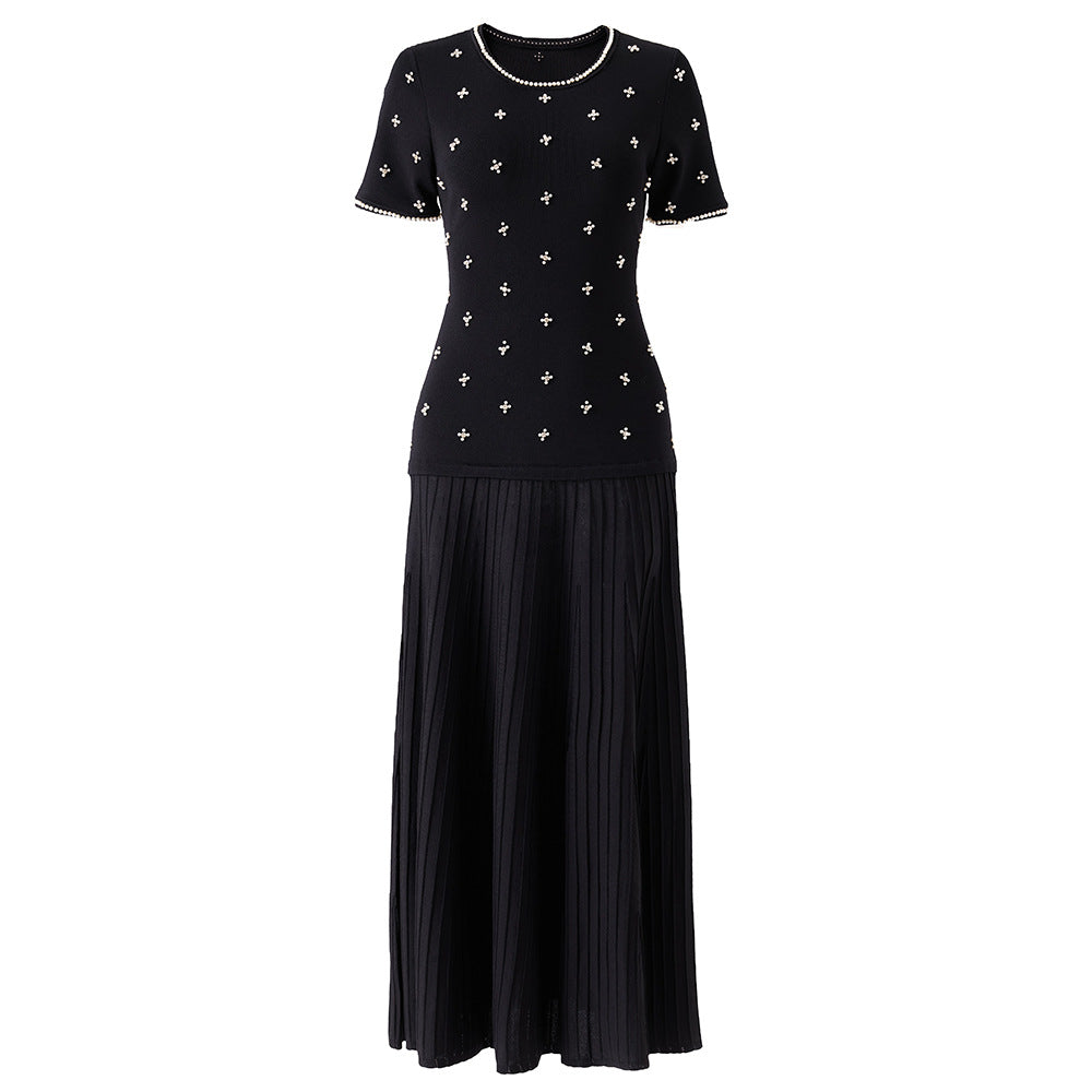 Strickkleid mit Patchwork und Taillenbetonung – Bild 3 | LuxeStyle