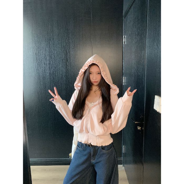 Grauer Hoodie Cardigan