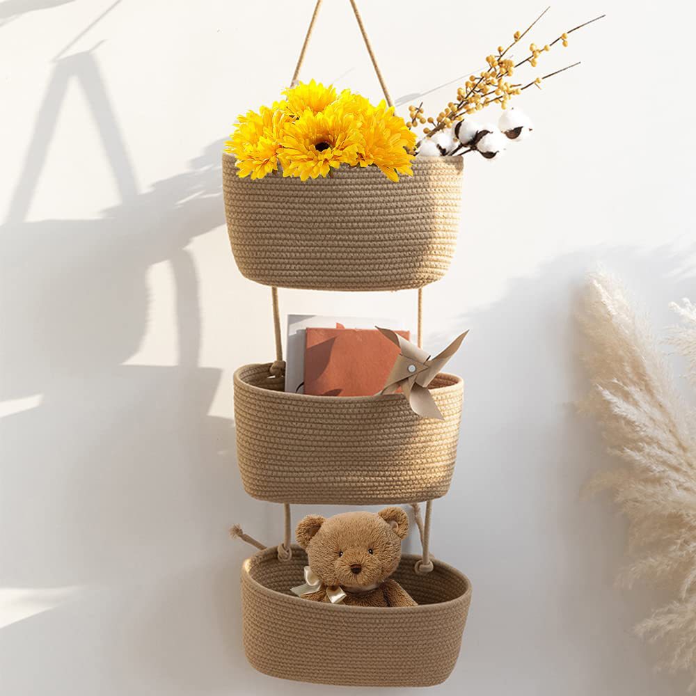Wandkorb aus Baumwollseil – Mehrschicht-Organizer – Bild 14 | LuxeStyle