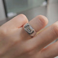 Moissanite Ring mit 2 Karat Smaragd und 925er Silber