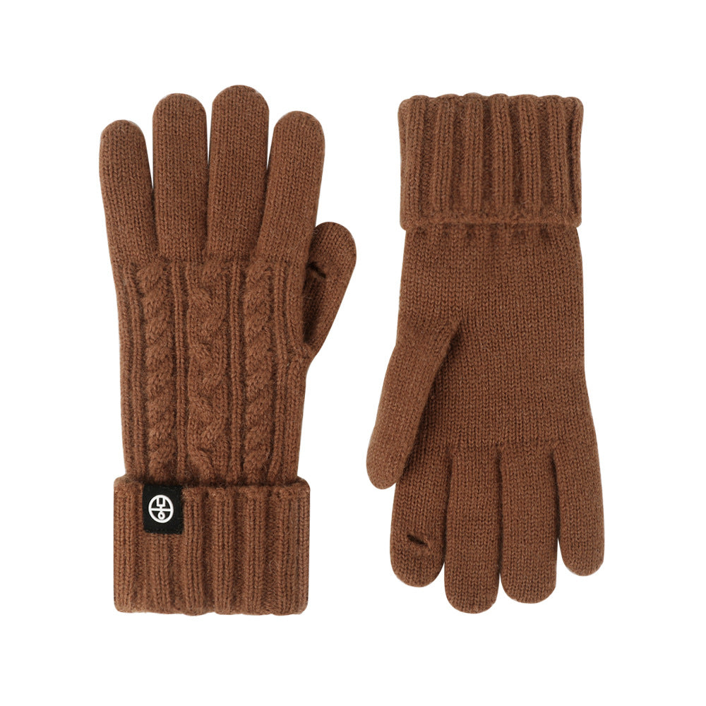 Warme Strickhandschuhe mit Touchscreen-Funktion