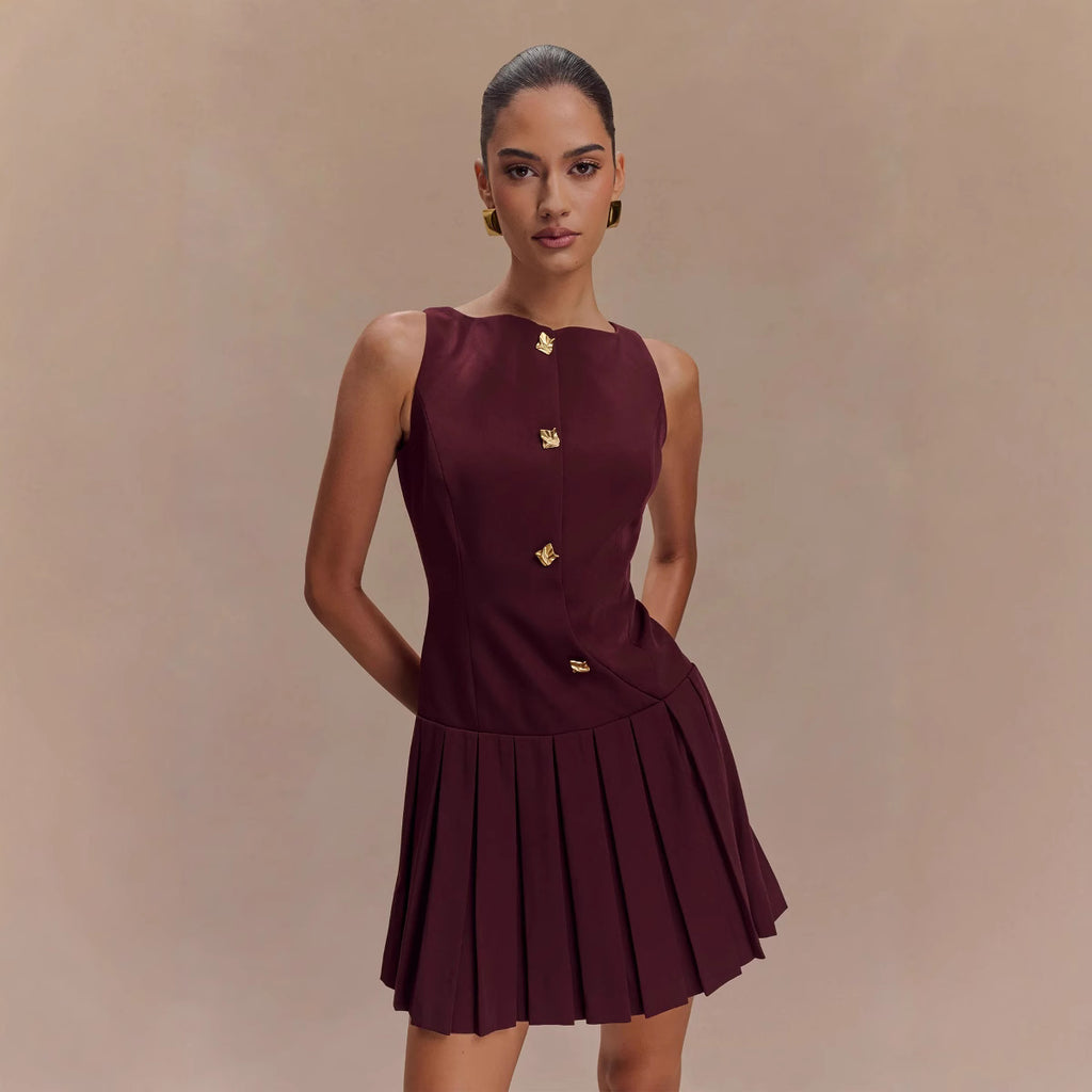 Elegantes ärmelloses Plisseekleid – Bild 8 | LuxeStyle
