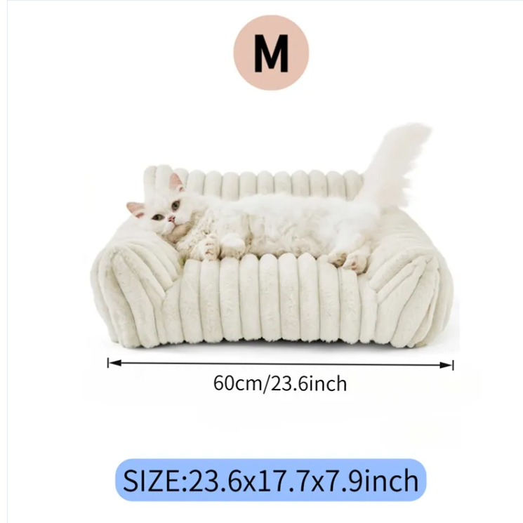 Kuscheliges Katzensofa mit Cord-Fleece