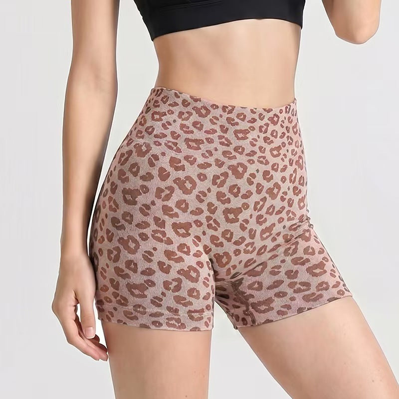 Leopard-Print Yoga Shorts