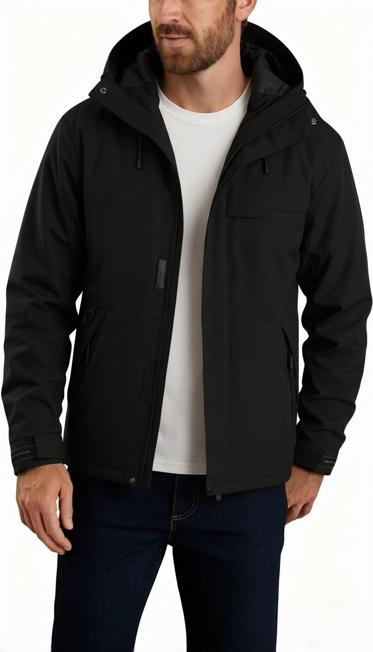Herren Outdoor-Jacke, unifarben, lockere Passform