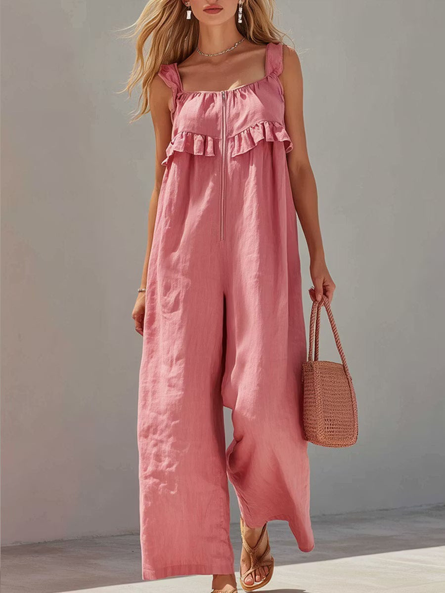 Ärmelloser Jumpsuit mit geradem Bein