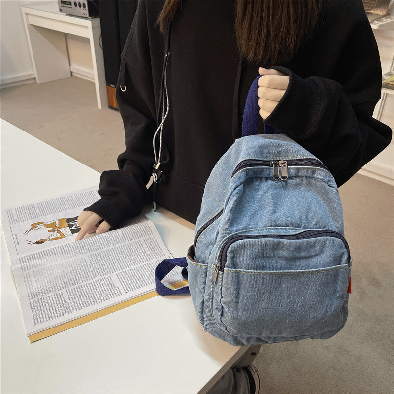 Damen Rucksack aus gewaschenem Denim Canvas