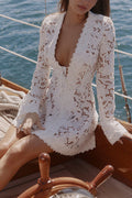 Langes Freizeitkleid mit Schnürung und Blumenmuster – Bild 7 | LuxeStyle