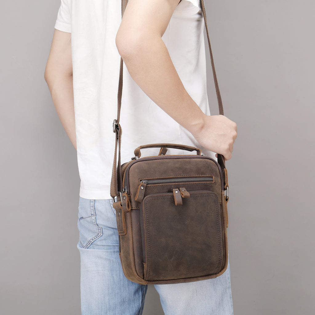 Umhängetasche Vintage Crazy Horse Leder