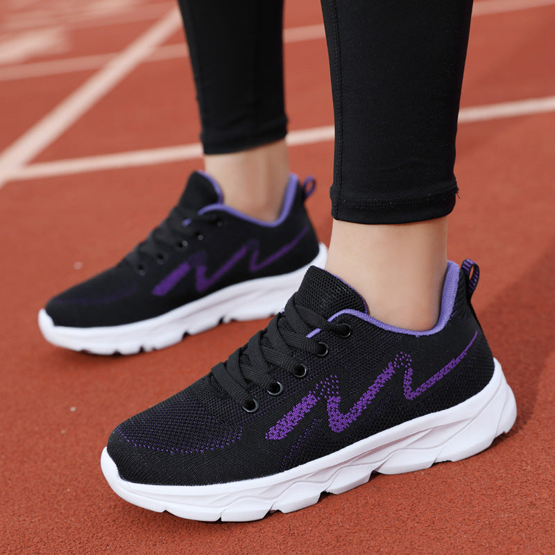 Schwarze Damen-Sneaker, Leichtgewicht & atmungsaktiv mit weicher Sohle