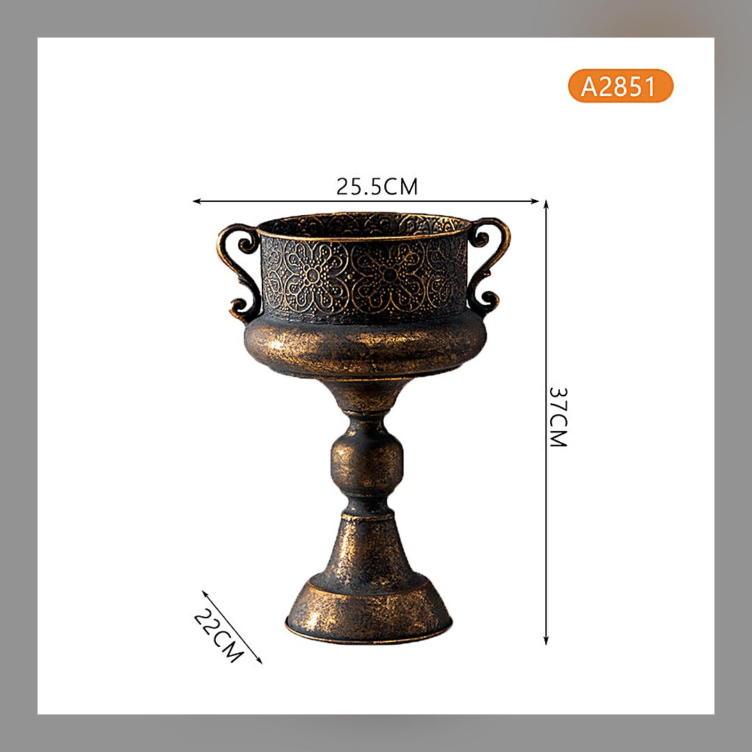 LuxeStyle-Edit · Deko-Vase «Antique» · Schmiedeeisen Vintage-Look (37 cm)