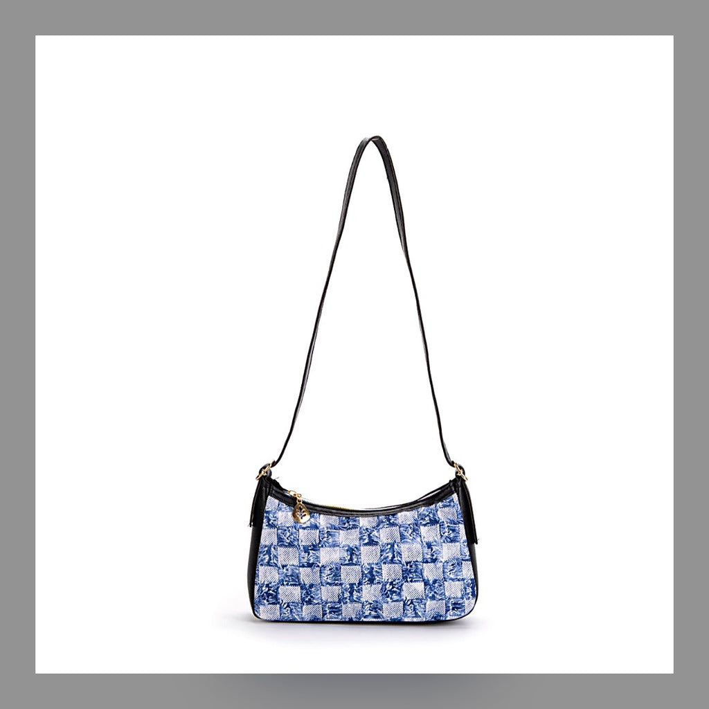 LuxeStyle-Edit · Denim-Tasche «Jeans» – Color-Block, Herringbone