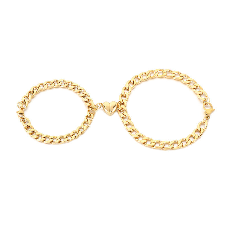 Herzförmiges Magnetarmband Edelstahl