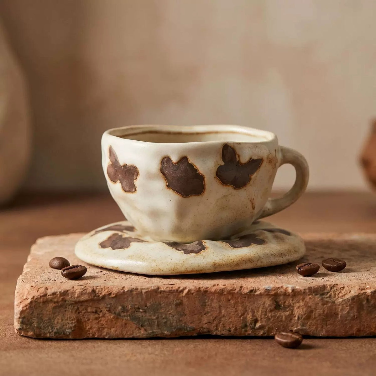 Keramiktasse mit Untertasse, Tiermotiv – Bild 7 | LuxeStyle