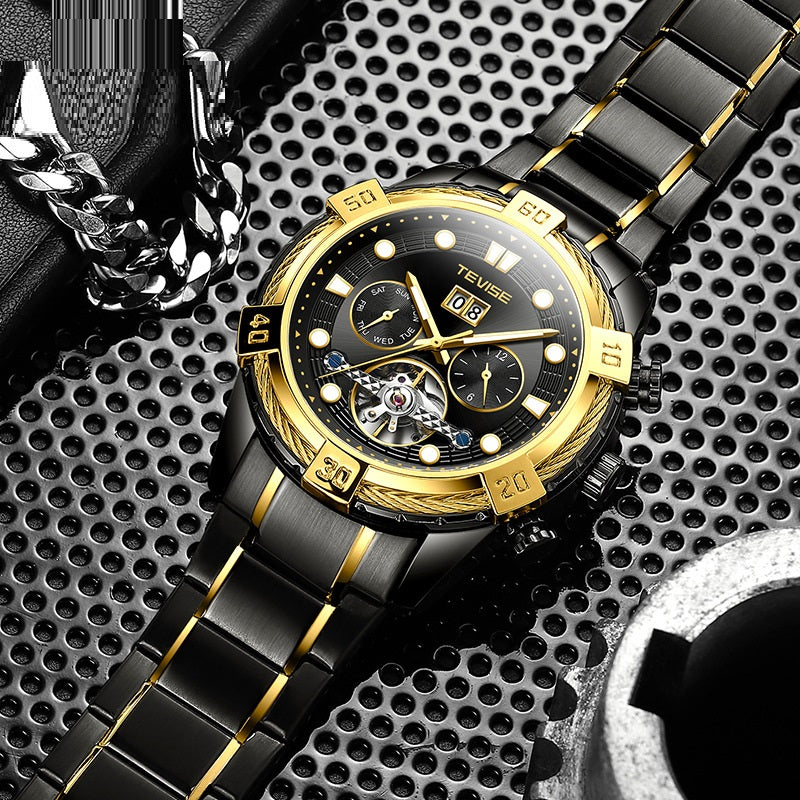 Herren Automatikuhr aus Edelstahl, wasserdicht – Bild 7 | LuxeStyle