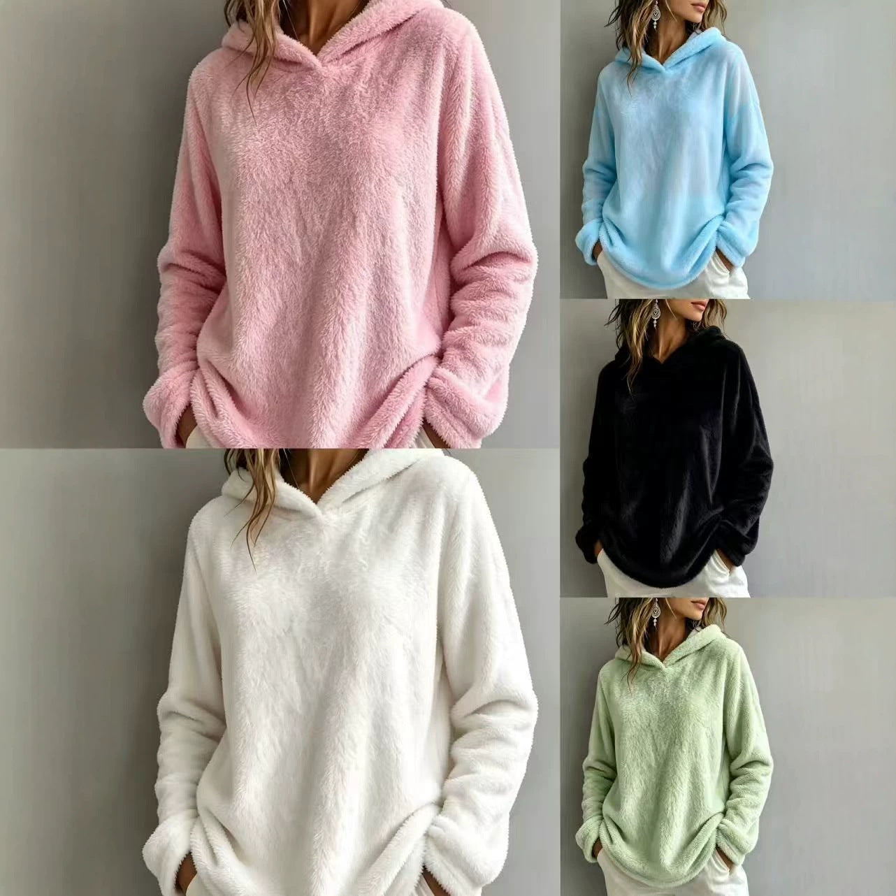 Kapuzenpullover aus Fleece für Damen