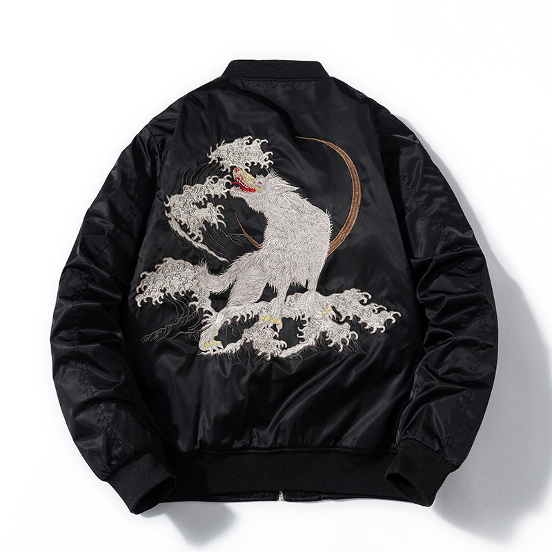 Loose-Fit Bestickte Herrenjacke