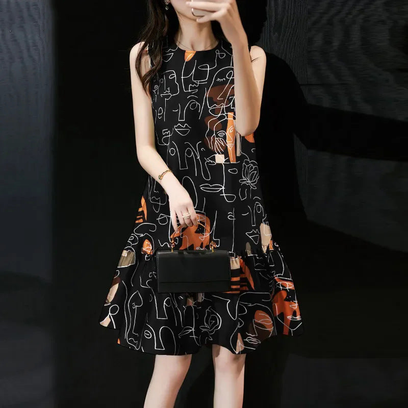 Ärmelloses Partykleid mit Rundhalsausschnitt