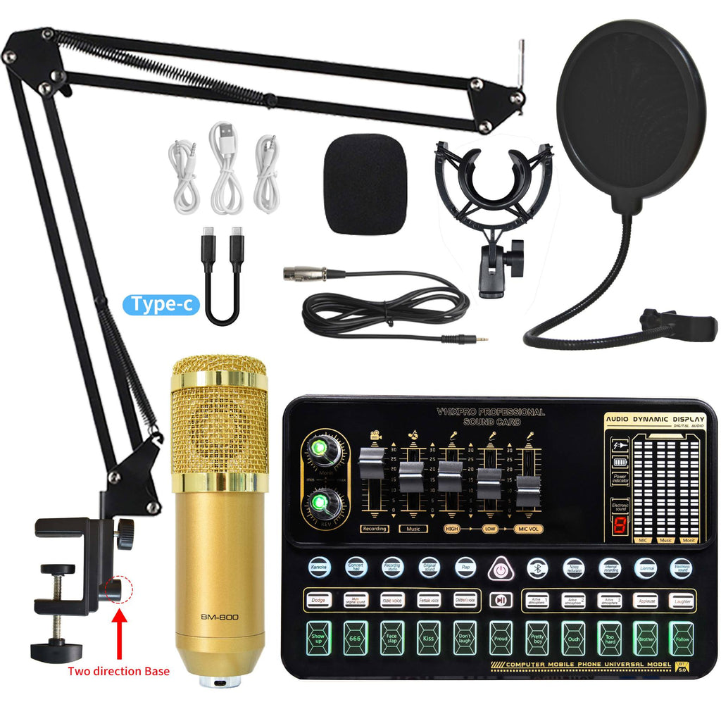 Live Broadcast Soundkarten-Set mit Kondensatormikrofon