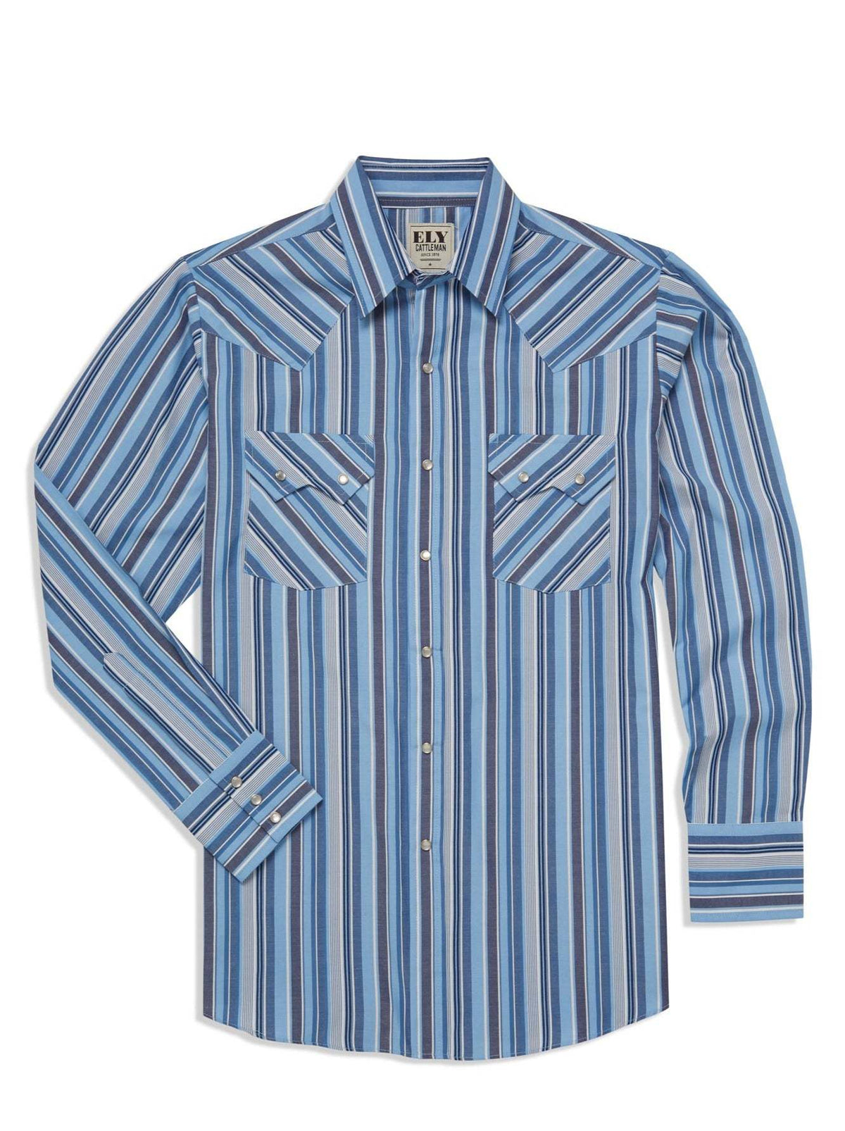 Gestreiftes Langarmhemd für Herren im Western-Stil – Bild 5 | LuxeStyle