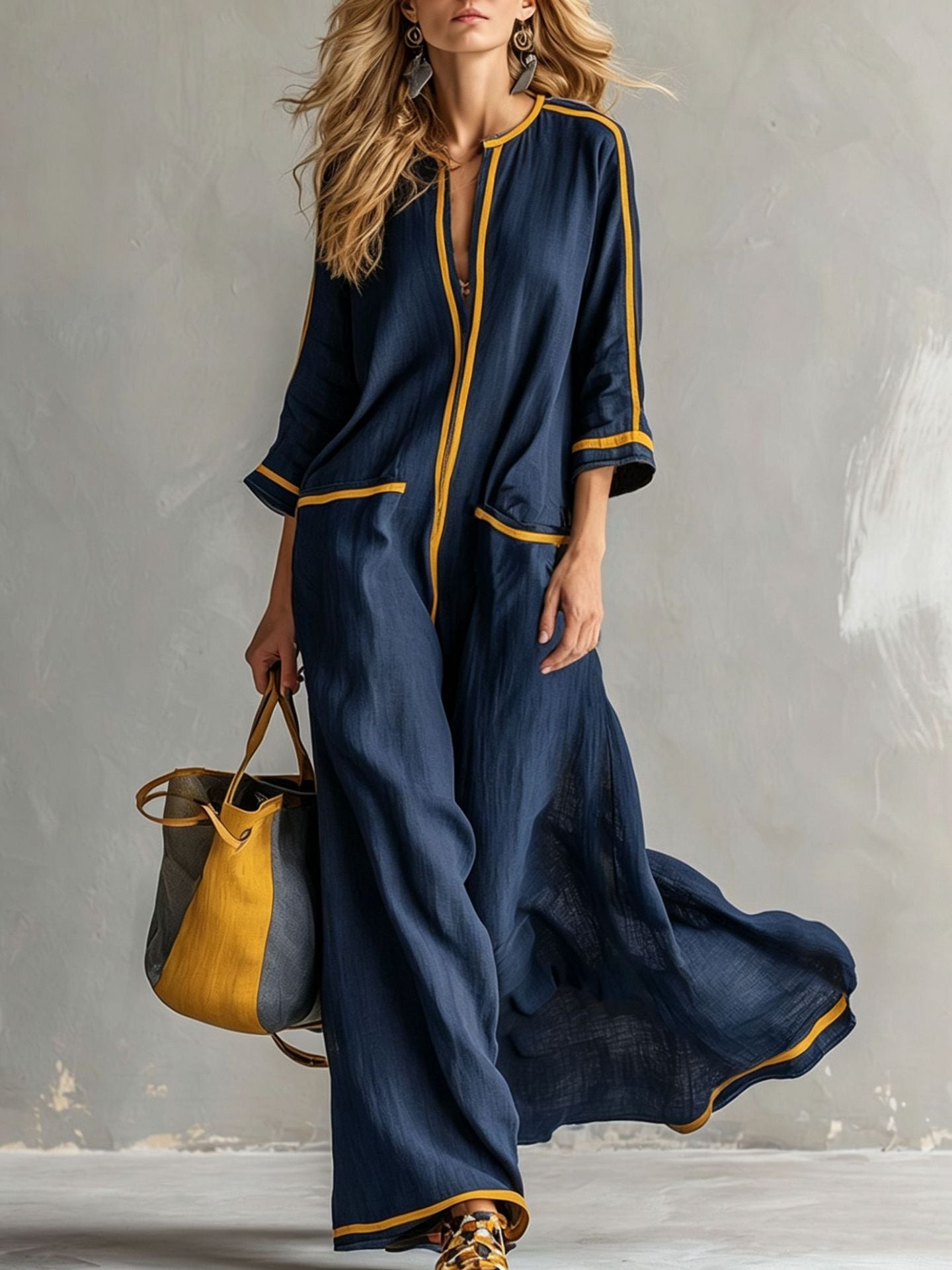 Gestreiftes, elegantes Maxikleid