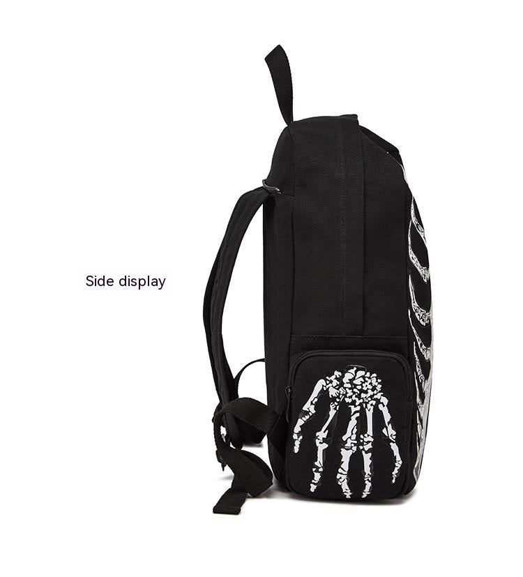 Canvas Rucksack mit Totenkopf-Print – Bild 7 | LuxeStyle