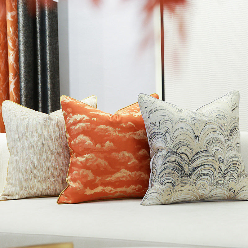 Luxuriöser Jacquard Kissenbezug mit Streifen