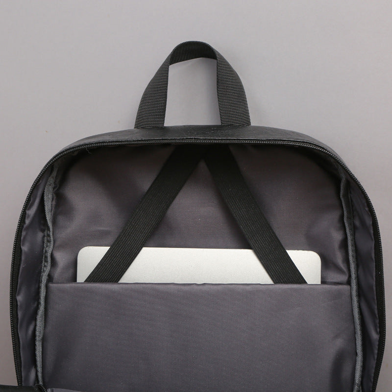 Grosser schwarzer PU-Rucksack für Herren – Bild 4 | LuxeStyle