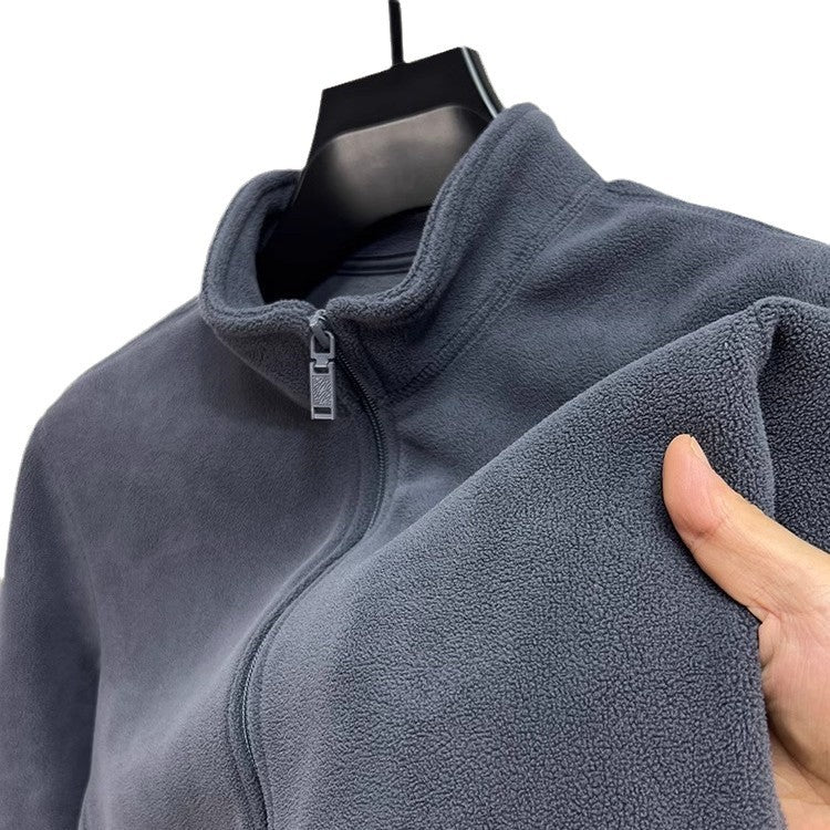 Herren Fleece-Sweatshirt mit Stehkragen – Ansicht 4