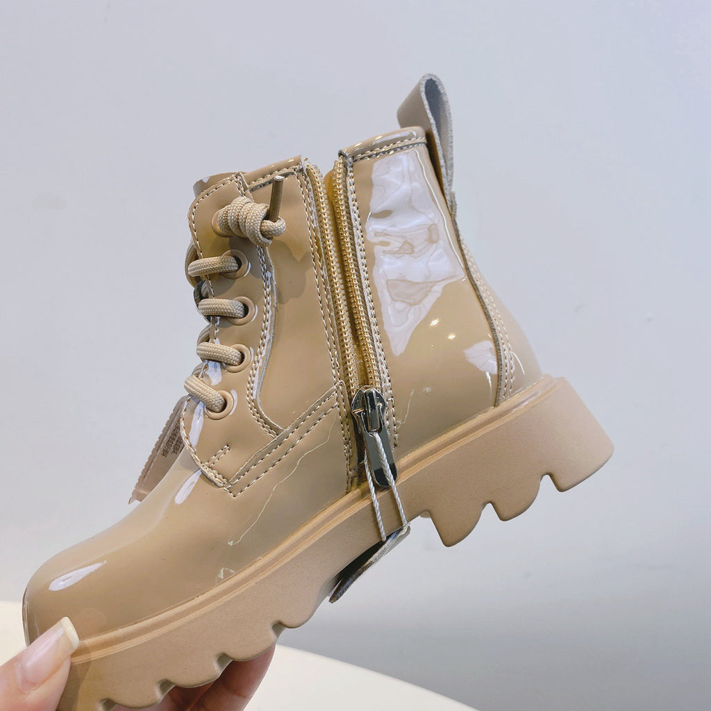 Glänzende Lederstiefel für Mädchen | LuxeStyle