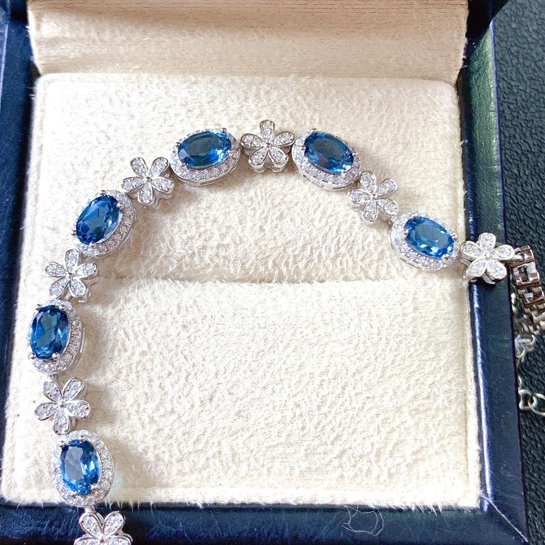 S925 Silberarmband mit natürlichem Topas – Bild 4 | LuxeStyle