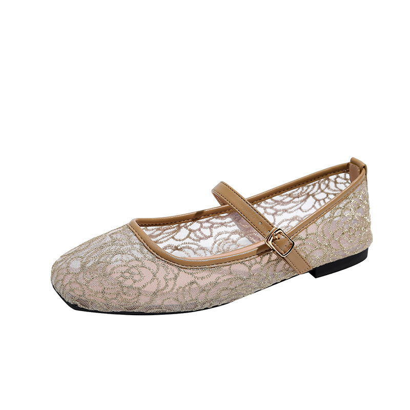Bestickte Mesh Flats mit eckiger Zehenpartie – Bild 2 | LuxeStyle