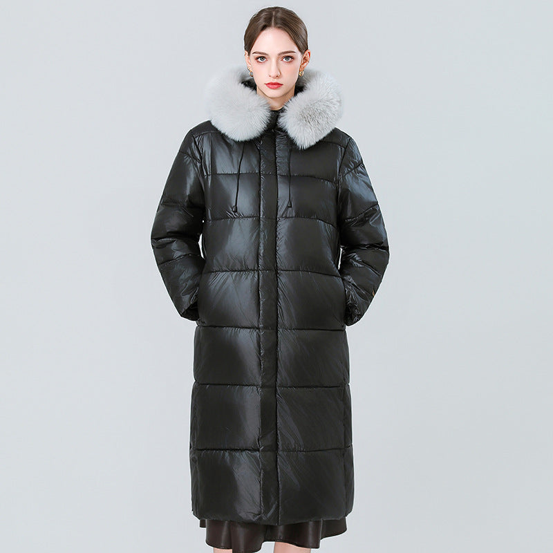 Schwarzer Wollgefütterter Parka mit goldener Krempe – Bild 7 | LuxeStyle