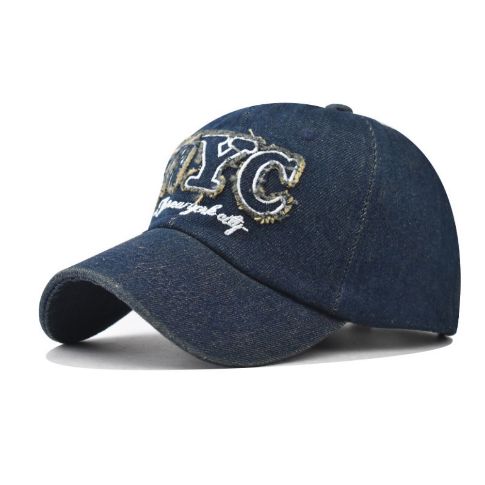 Distressed NYC Patchwork Baseball Cap