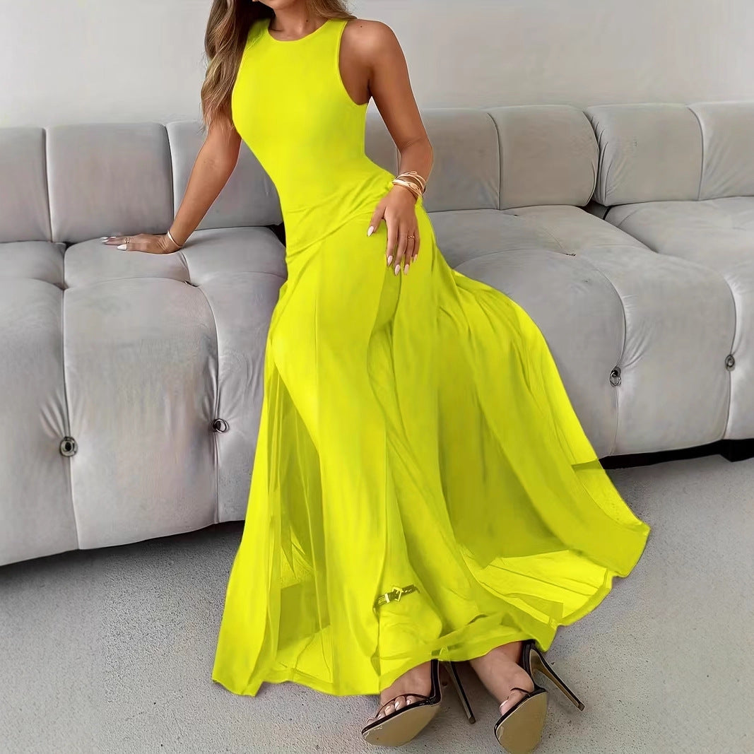 Elegantes ärmelloses langes Kleid mit Seitenschlitz – Bild 4 | LuxeStyle
