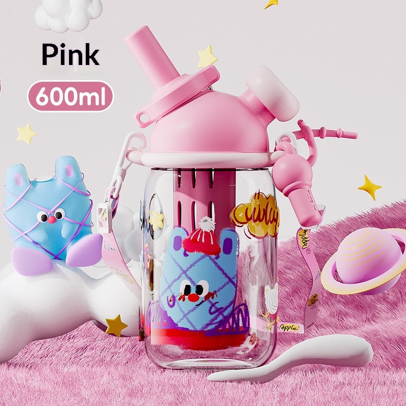 Trinkflasche mit Strohhalm für Kinder – Bild 8 | LuxeStyle