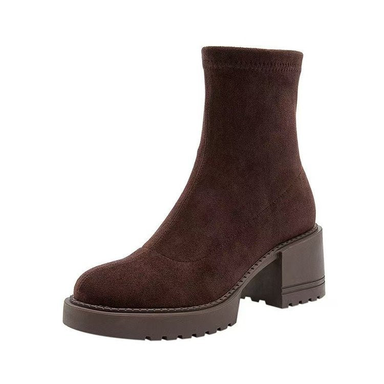 Ankle Boots mit Hufeisenabsatz