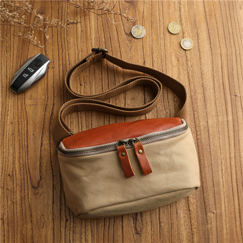 Minimalistische Crossbody Bag aus Baumwoll-Canvas – Ansicht 3