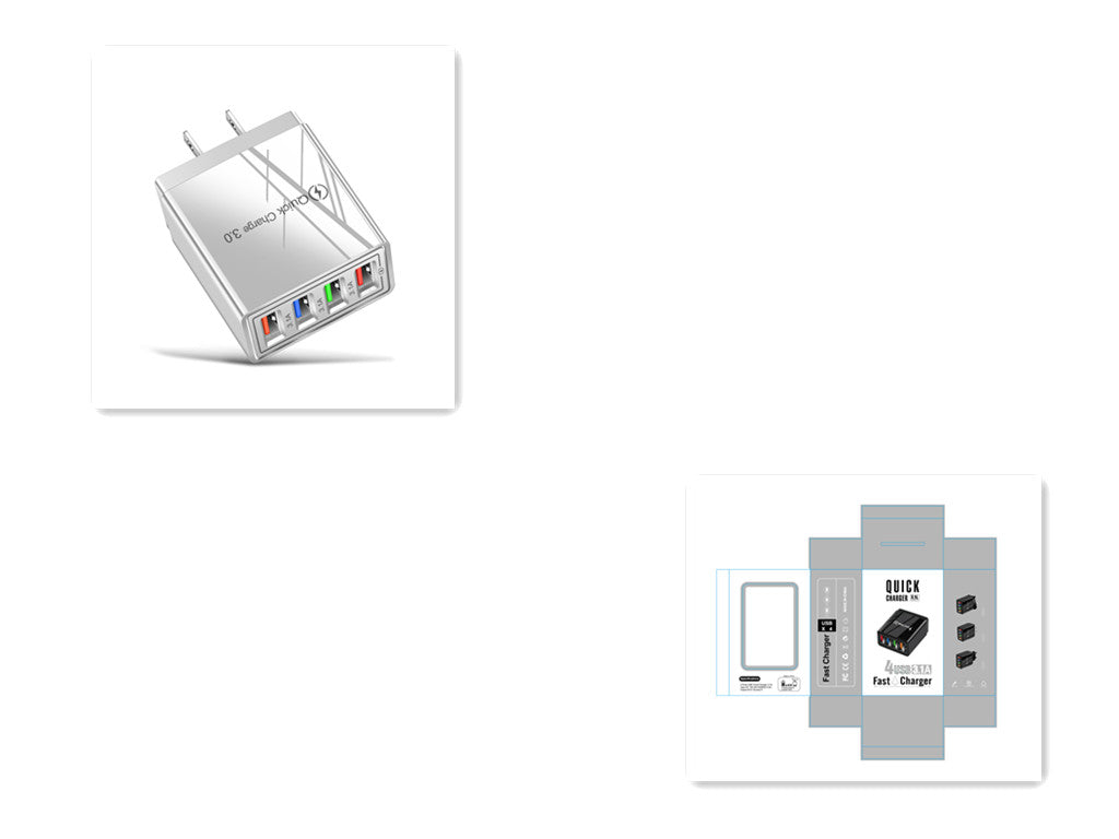 USB-Ladegerät mit 4 Ports und Quick Charge 3.0