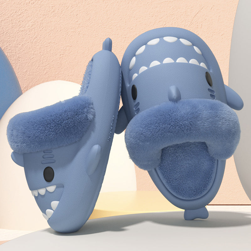 Winter Hai-Slippers – Flauschige Hausschuhe