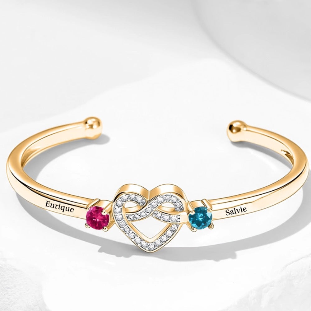 Personalisiertes Armband mit Geburtsstein und Gravur – Bild 6 | LuxeStyle