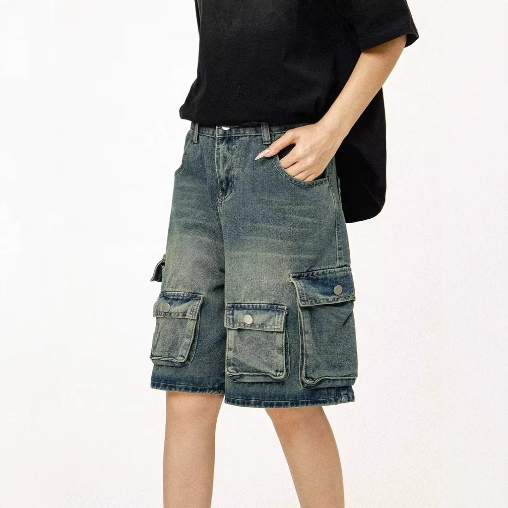 Vintage Loose Fit Denim Shorts für Herren