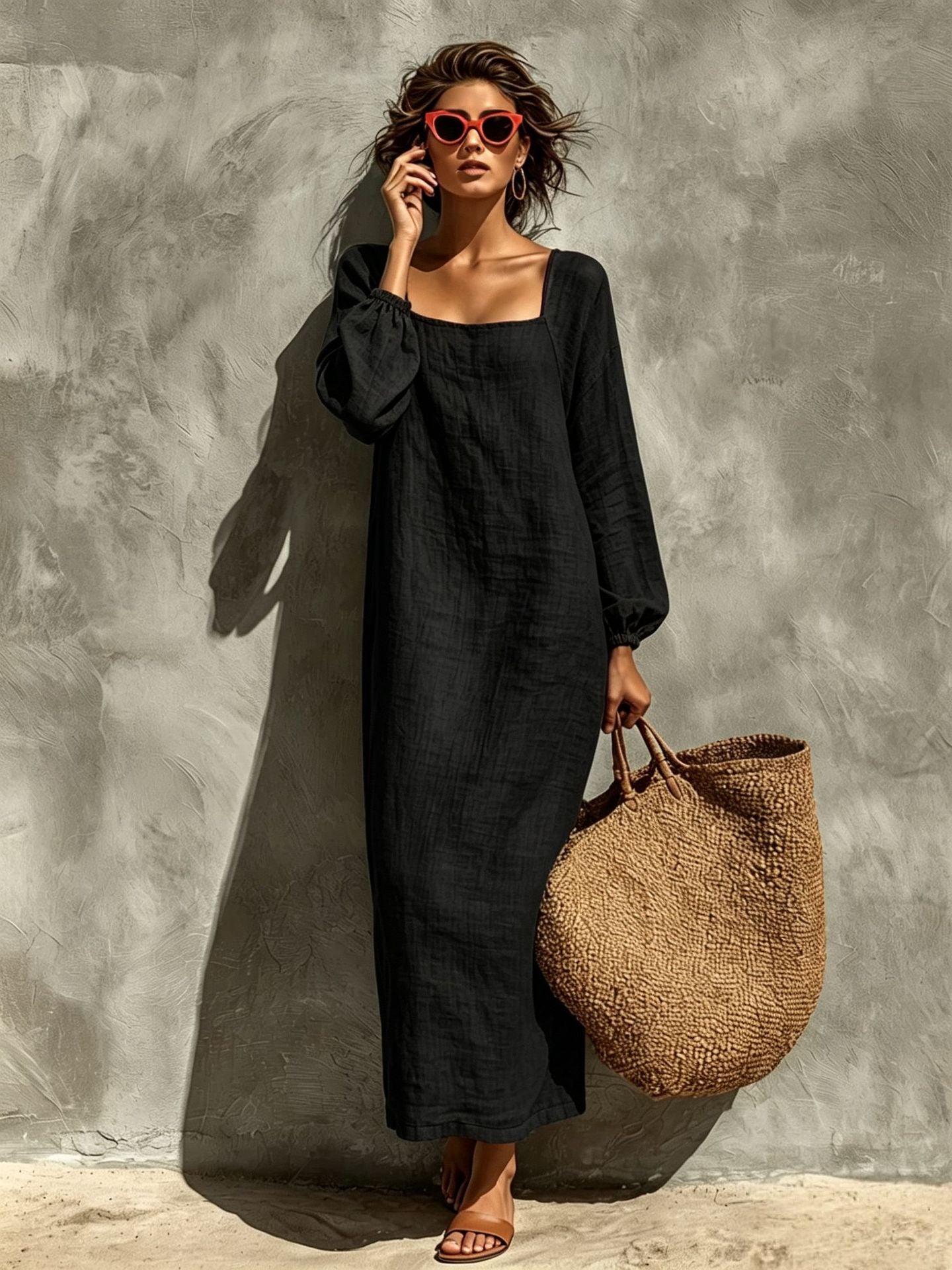 Elegantes Vintage-Kleid mit langen Ärmeln
